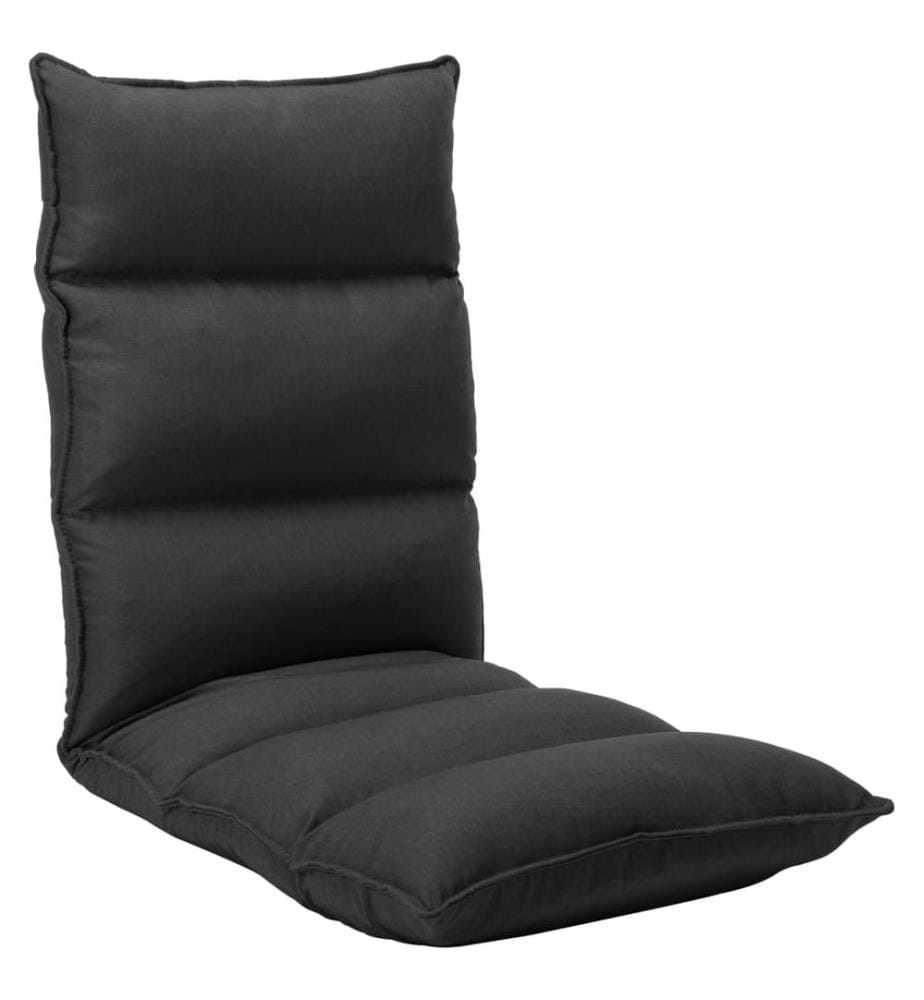 Chaise pliable de sol Noir Tissu