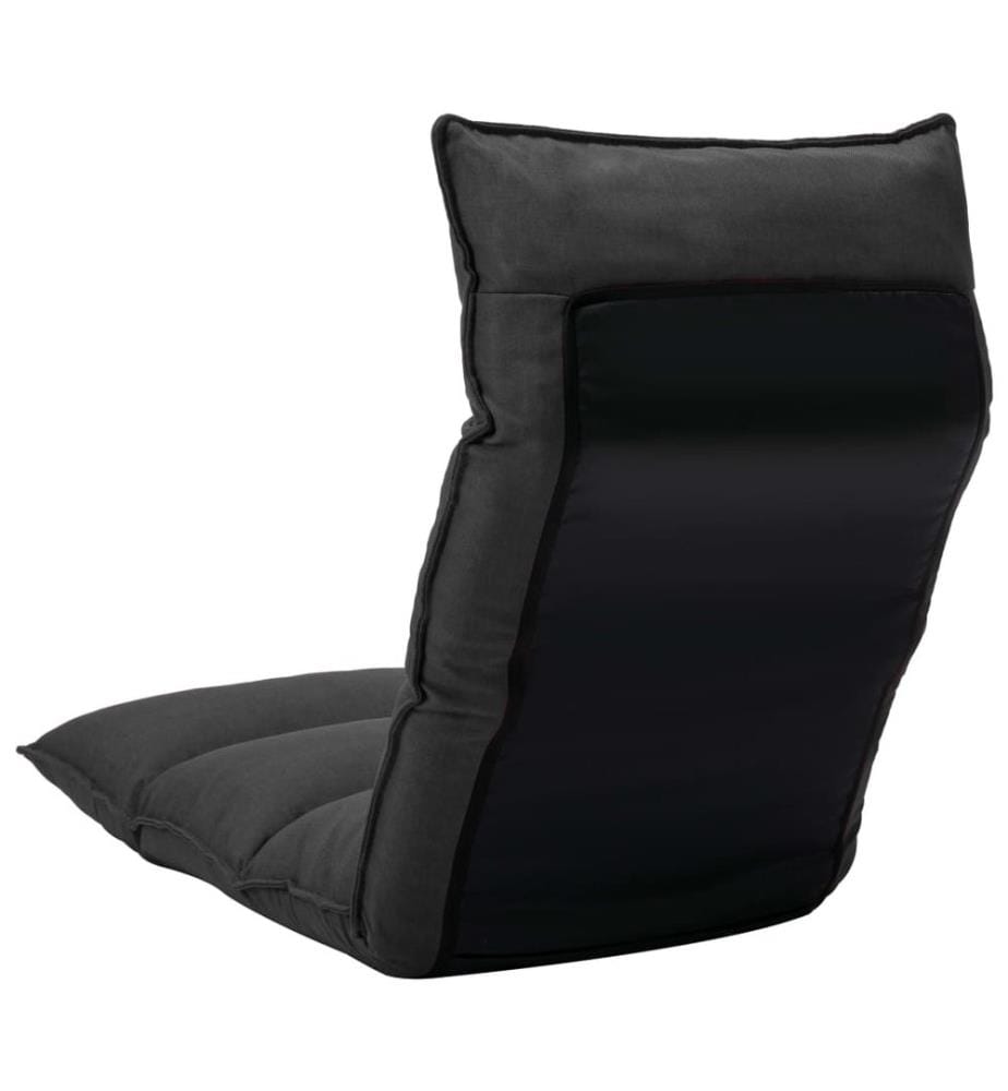 Chaise pliable de sol Noir Tissu