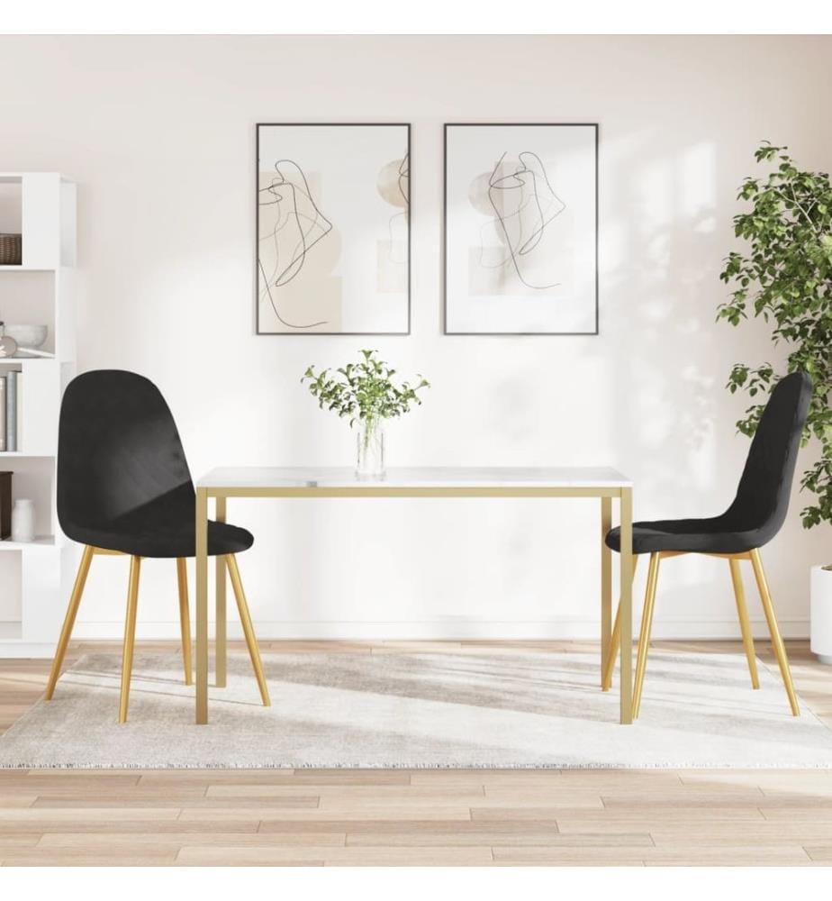Esszimmerstühle 2 Stk. Schwarz Samt