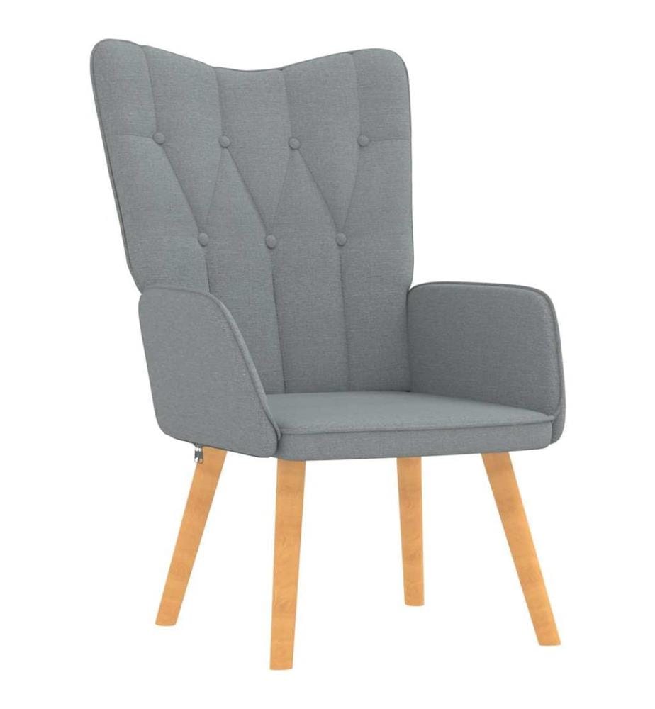 Relaxsessel mit Hocker Hellgrau Stoff