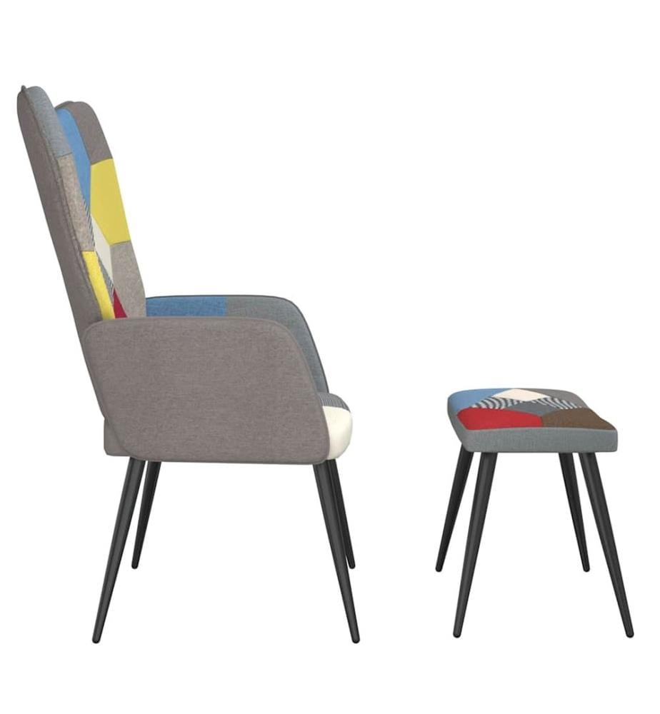 Relaxsessel mit Hocker Patchwork Stoff