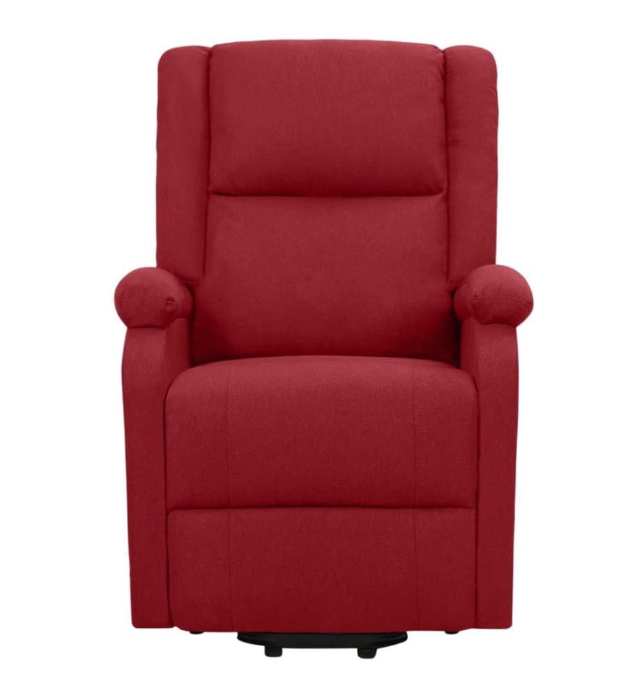 Massagesessel mit Aufstehhilfe Weinrot Stoff