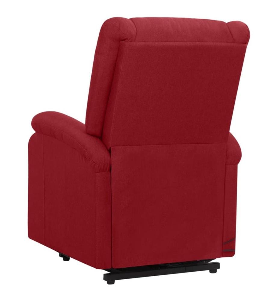 Massagesessel mit Aufstehhilfe Weinrot Stoff