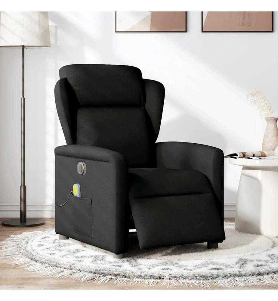 Massagesessel Elektrisch Schwarz Stoff