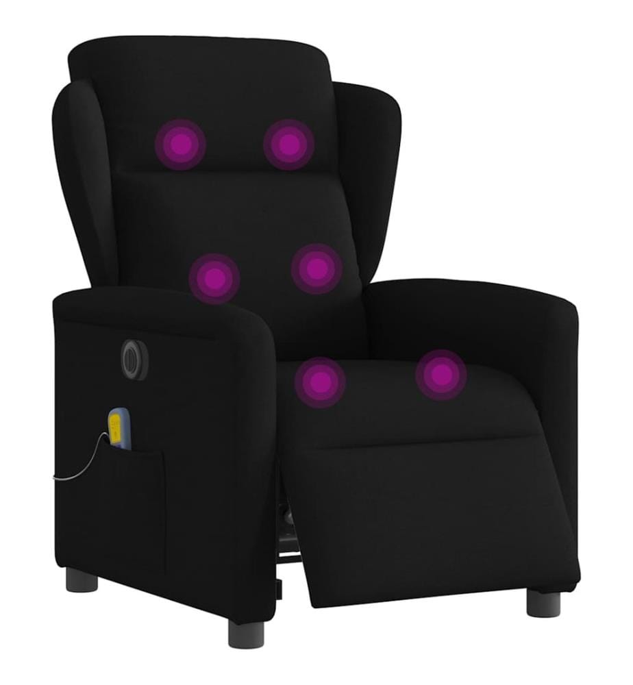 Massagesessel Elektrisch Schwarz Stoff