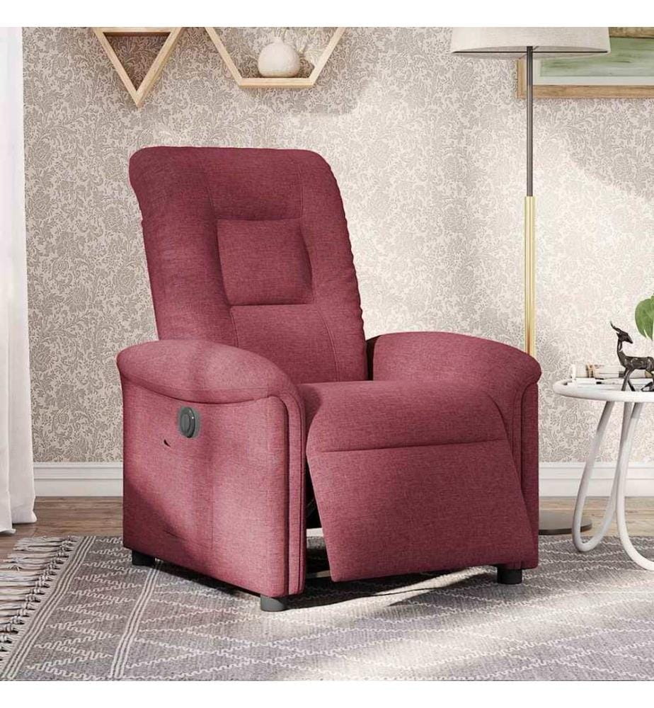 Relaxsessel Elektrisch Weinrot Stoff