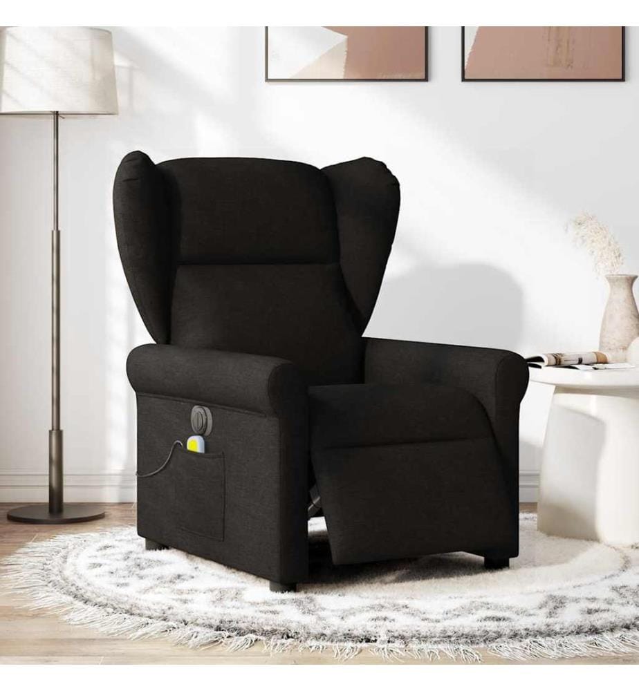 Massagesessel Elektrisch Schwarz Stoff
