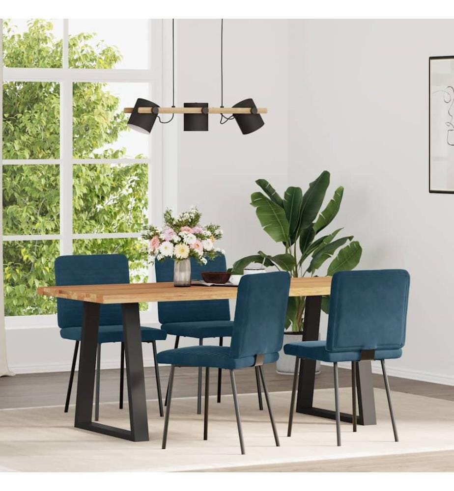 Esszimmerstühle 4 Stk. Blau Samt