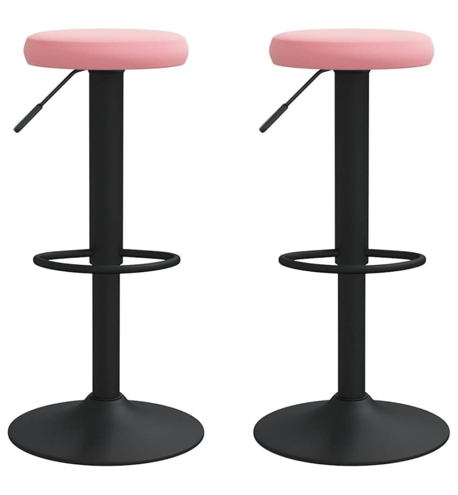 Barhocker 2 Stk. Rosa Samt