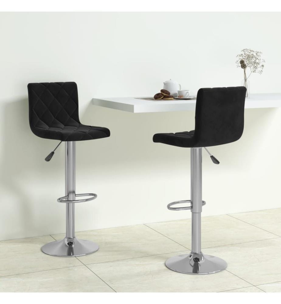 Barhocker 2 Stk. Schwarz Samt