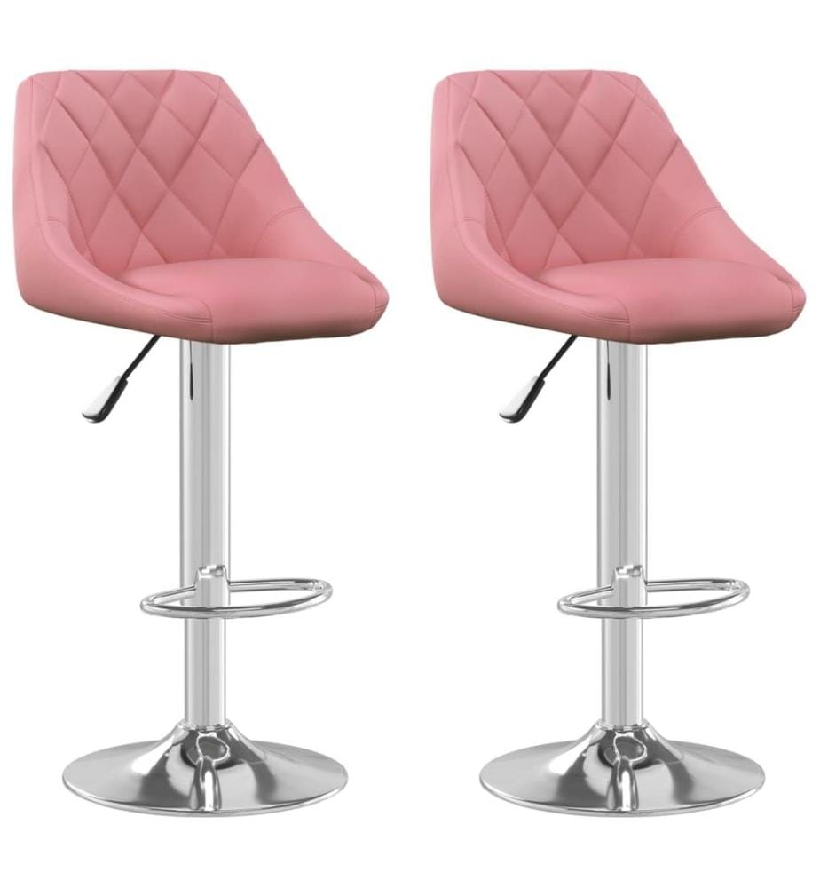 Barhocker 2 Stk. Rosa Samt