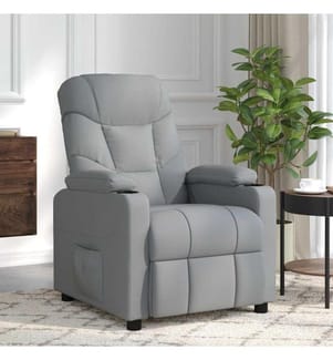 Massagesessel Hellgrau Stoff