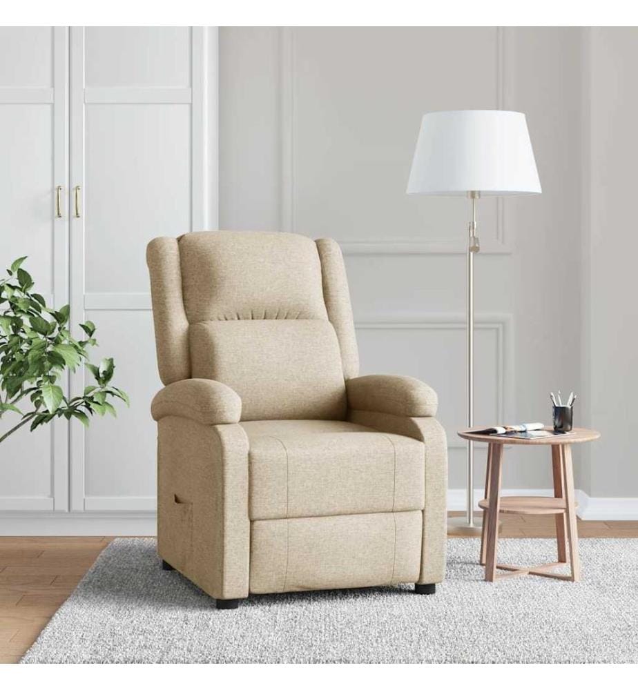 Relaxsessel Creme Stoff