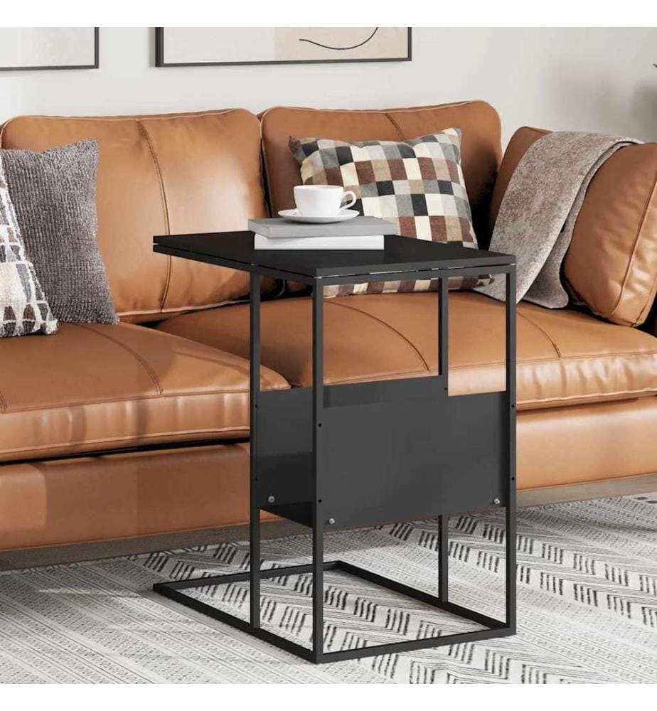 Table d'appoint Noir 55x36x59,5 cm Bois d'ingénierie