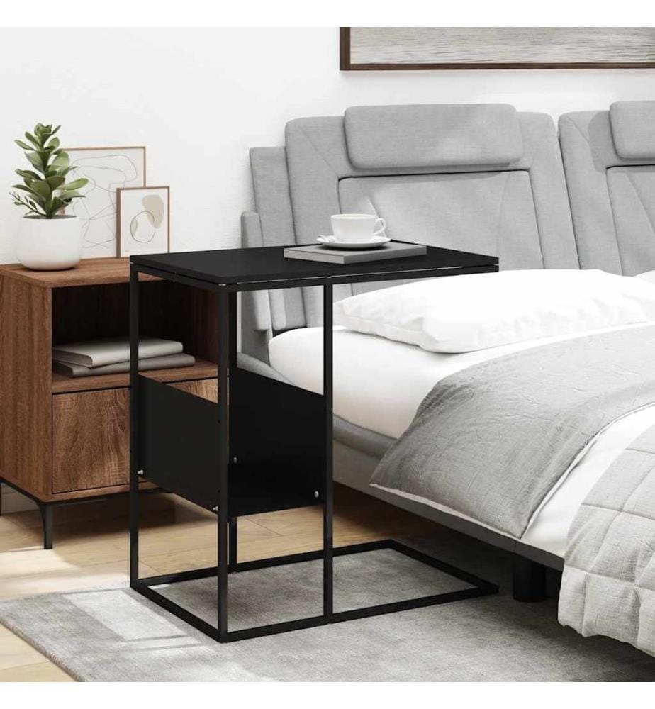 Table d'appoint Noir 55x36x59,5 cm Bois d'ingénierie