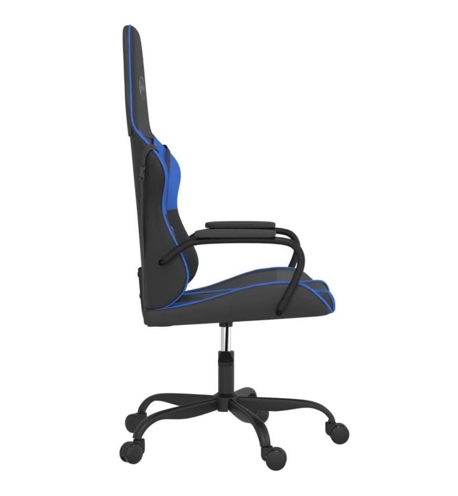 Gaming-Stuhl mit Massagefunktion Schwarz und Blau Kunstleder