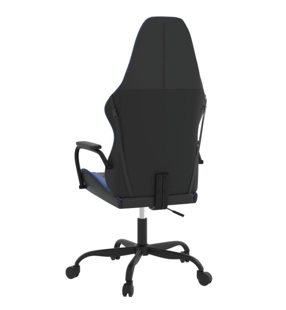 Gaming-Stuhl mit Massagefunktion Schwarz und Blau Kunstleder