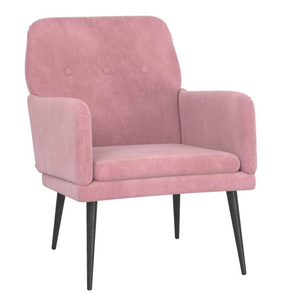 Sessel Rosa 62x79x79 cm Samt