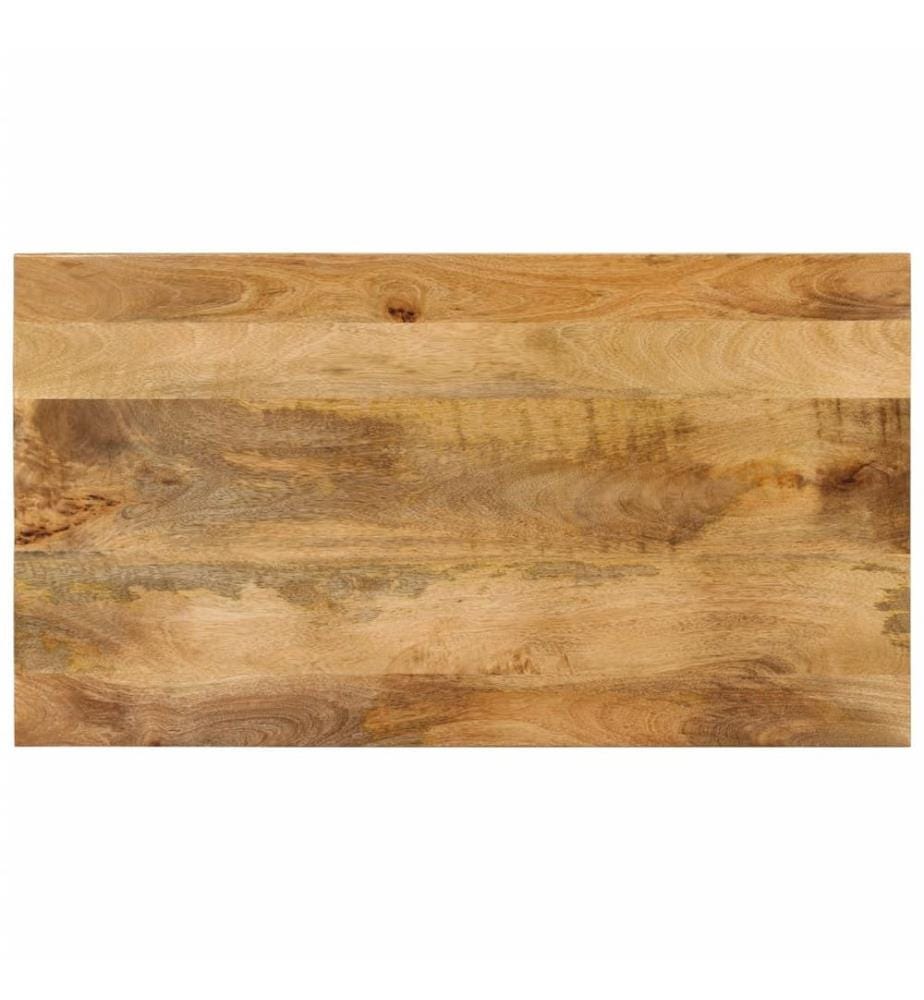Table basse 2 niveaux 100x55x38cm bois manguier massif et acier