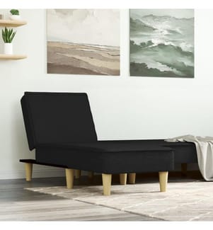 Chaiselongue Schwarz Stoff