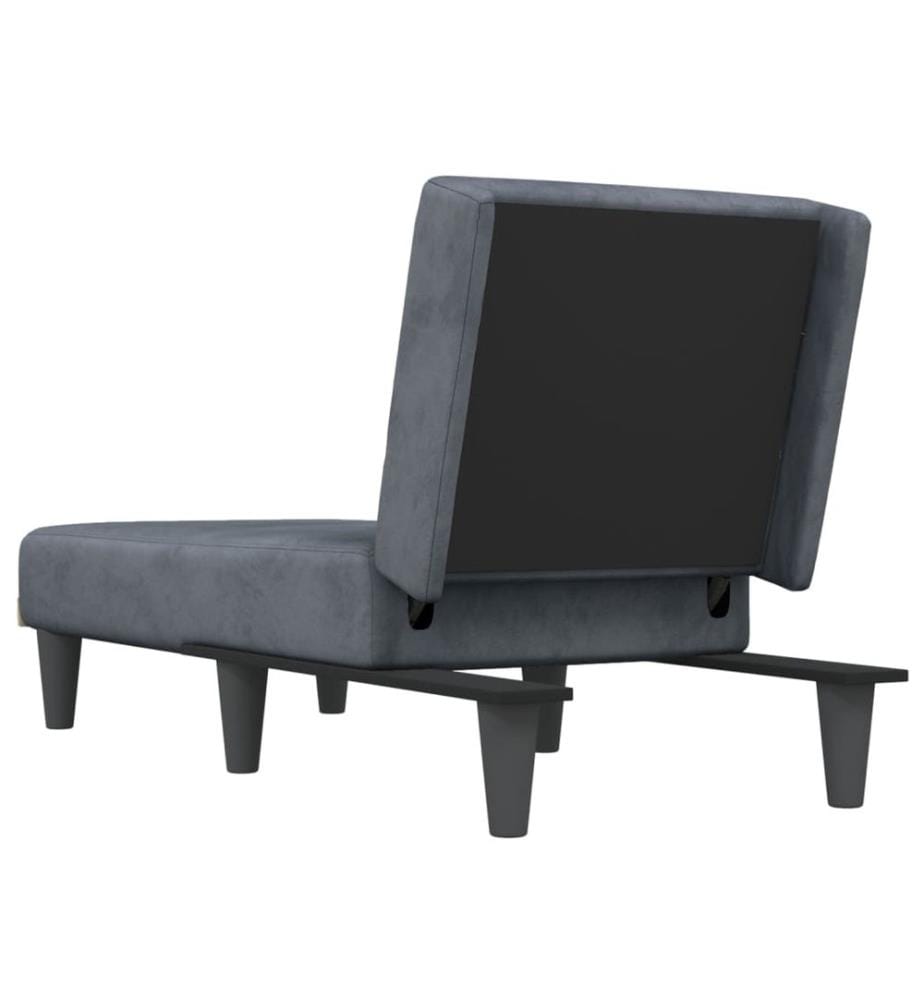 Chaiselongue Dunkelgrau Samt