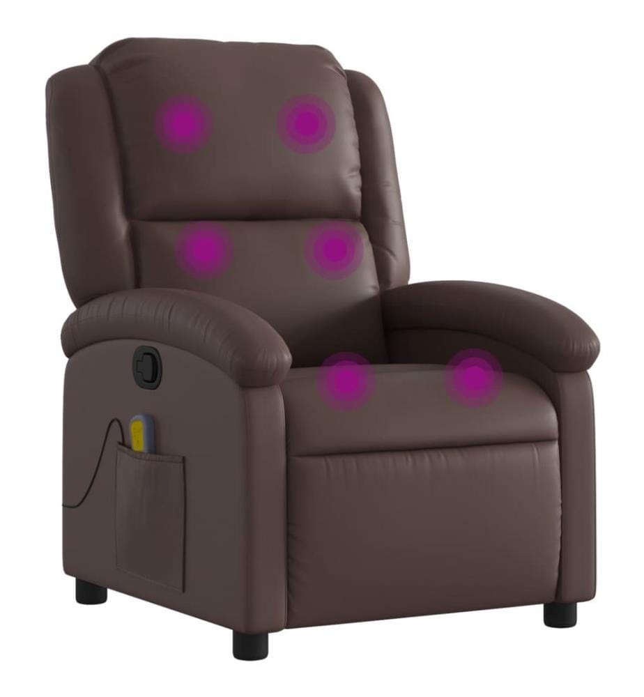 Massagesessel Braun Kunstleder