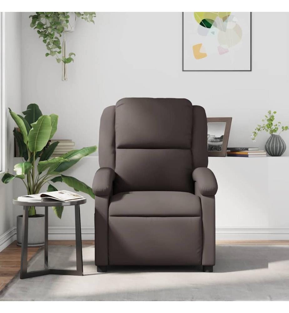 Massagesessel Dunkelbraun Echtleder