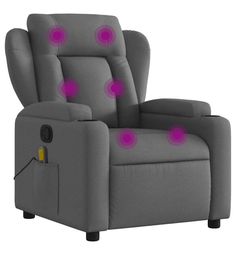 Massagesessel Dunkelgrau Stoff