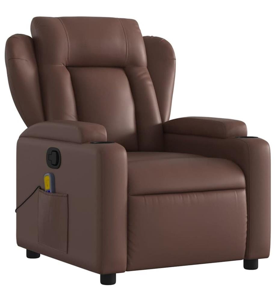 Massagesessel Braun Kunstleder