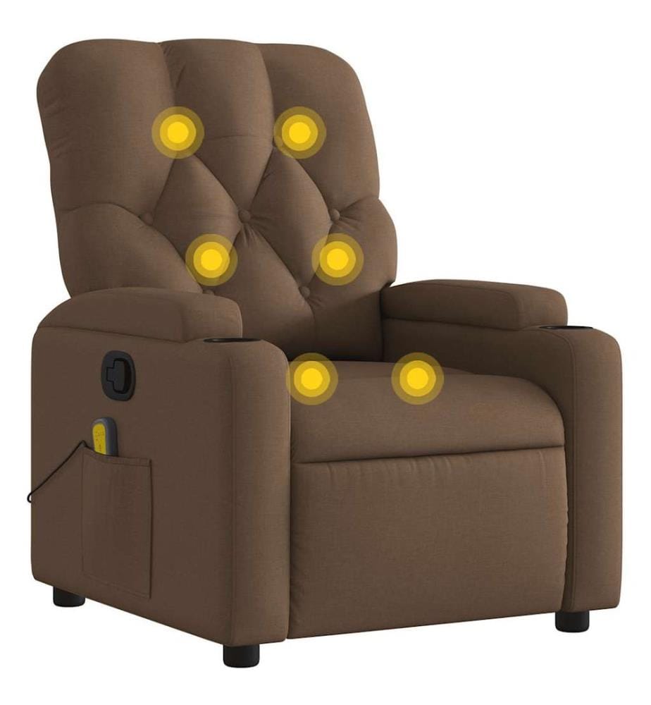 Massagesessel Braun Stoff