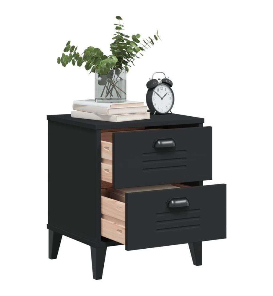 Table de chevet VIKEN noir bois d'ingénierie