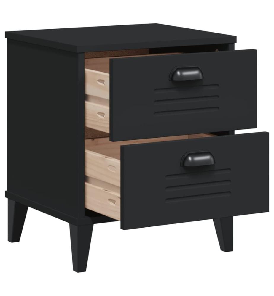 Table de chevet VIKEN noir bois d'ingénierie