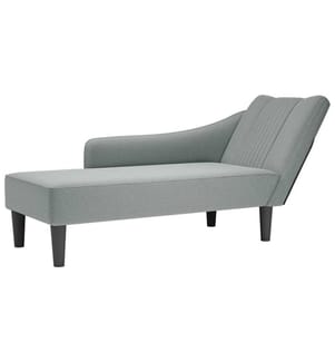 Chaiselongue mit Rechter Armlehne Hellgrau Stoff