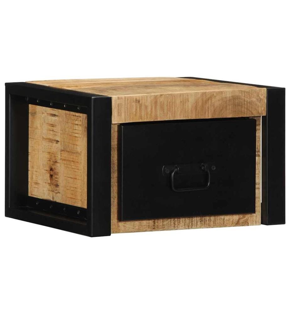 Table de chevet 40x35x25 cm bois massif de manguier brut