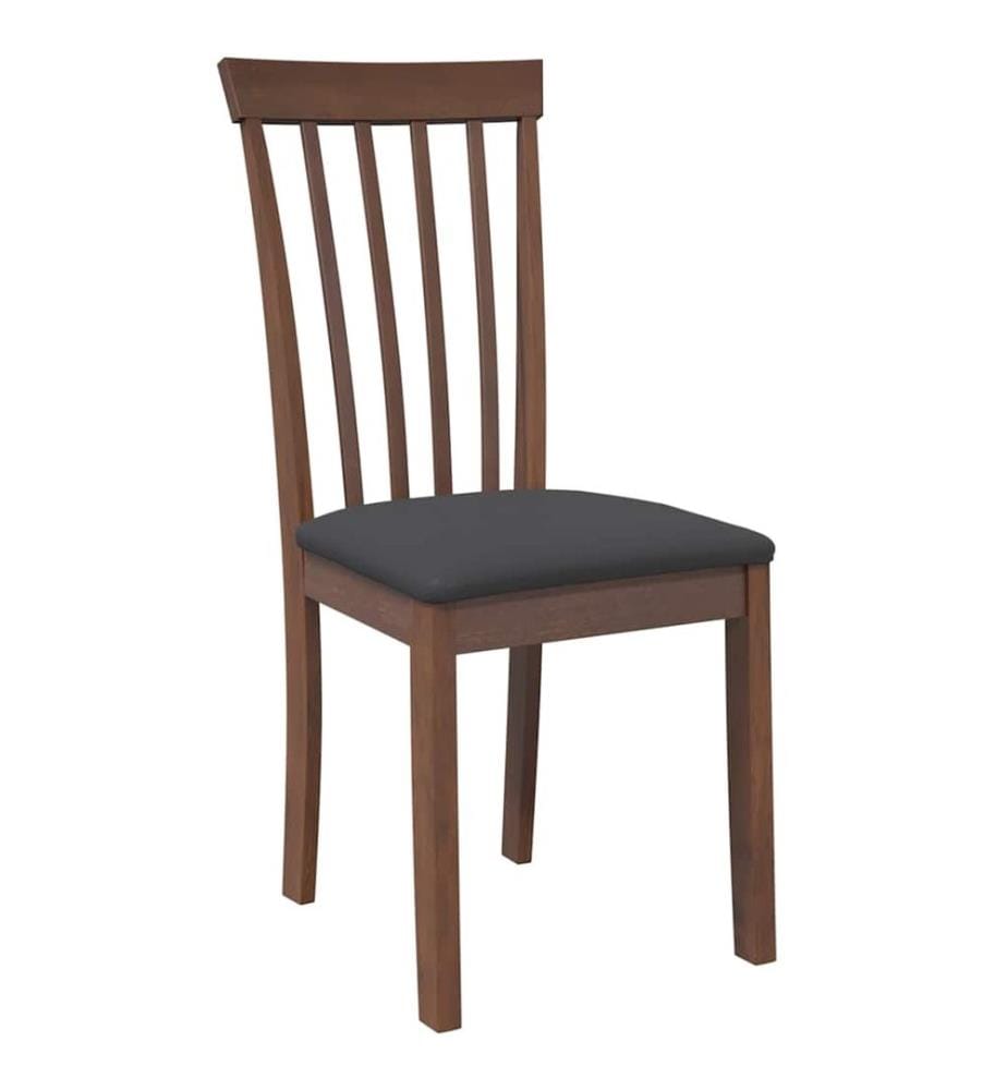 Chaises à manger coussins 2 pcs marron bois massif caoutchouc