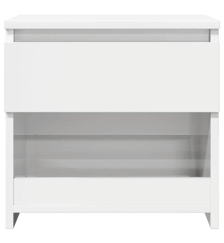 Table de chevet blanc brillant 40x30x39 cm bois d'ingénierie