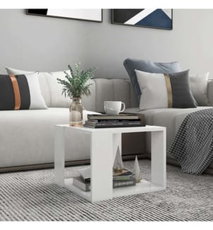 Table basse Blanc 40x40x30 cm Bois d'ingénierie