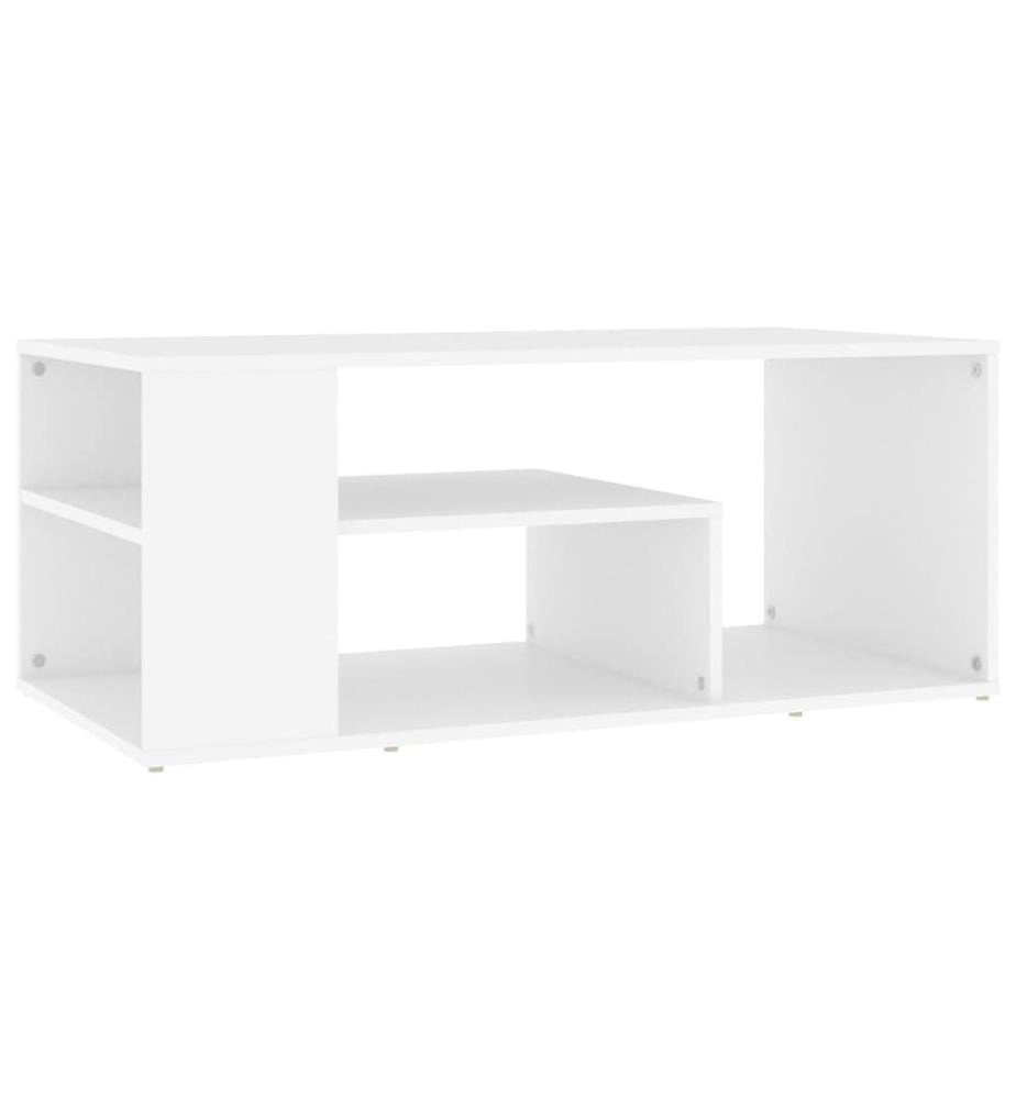 Table basse blanc 100x50x40 cm bois d'ingénierie