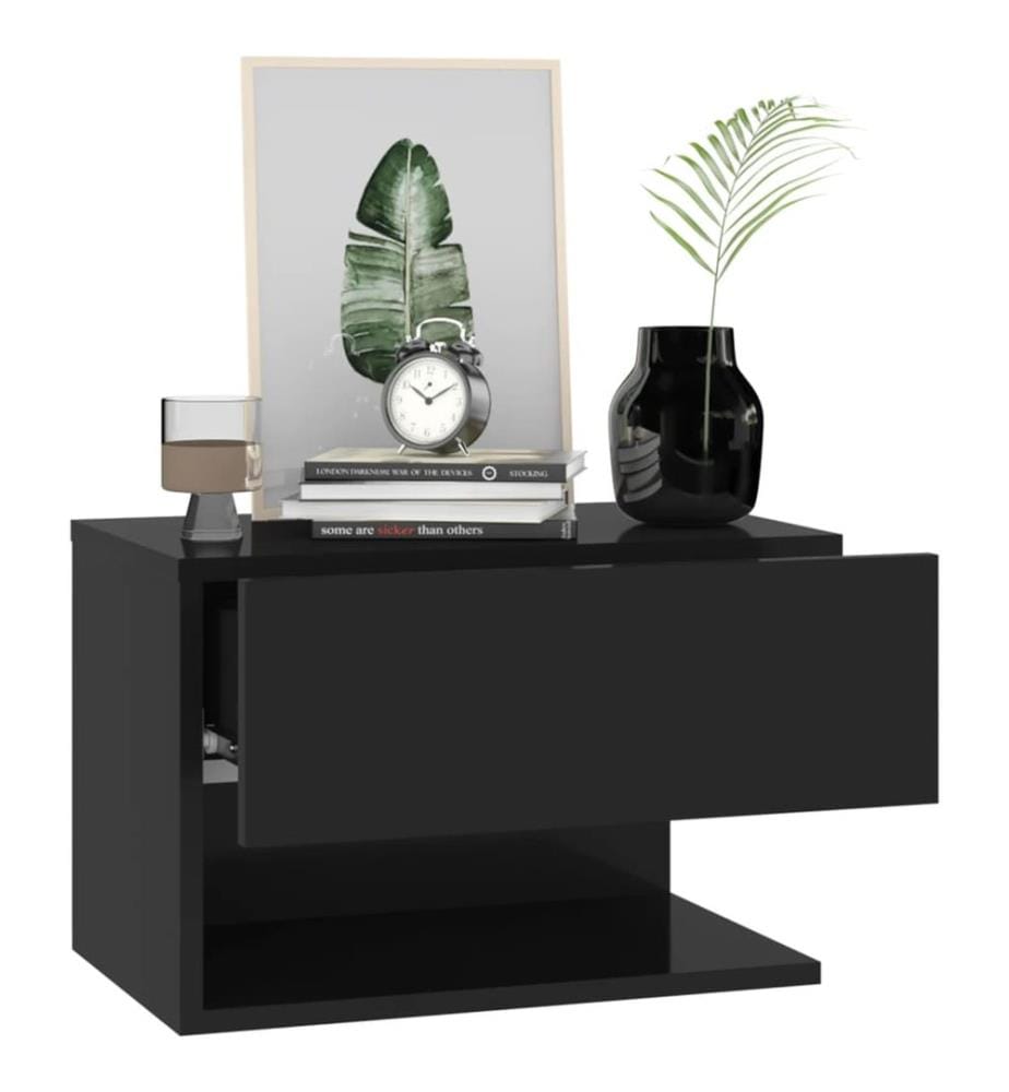 Tables de chevet murales 2 pcs Noir
