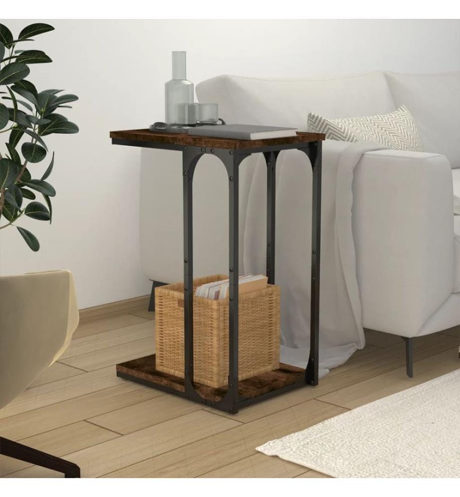 Table d'appoint Chêne fumé 40x30x60 cm Bois d'ingénierie
