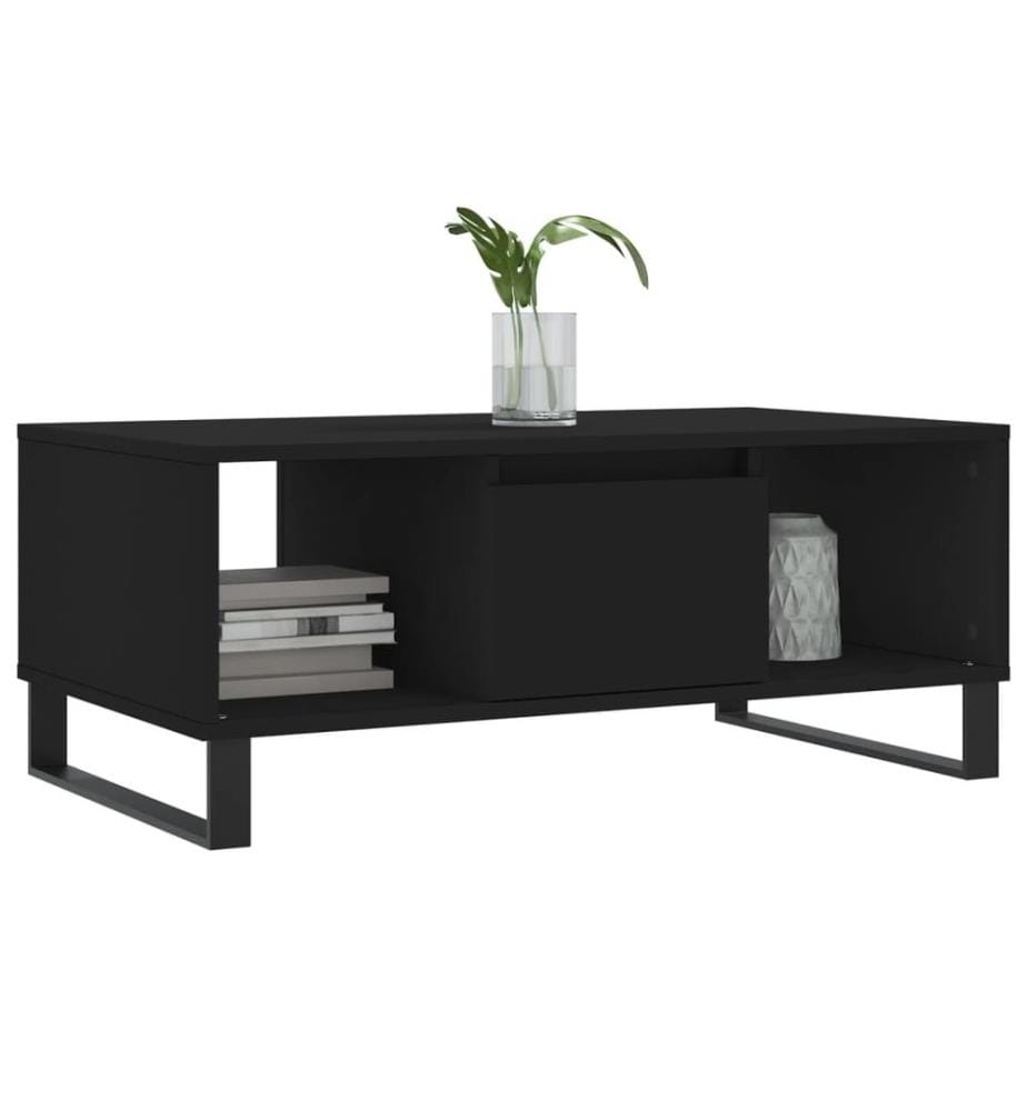 Table basse Noir 90x50x36,5 cm Bois d'ingénierie