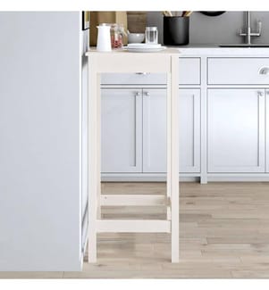 Table de bar blanc 50x50x110 cm bois massif de pin