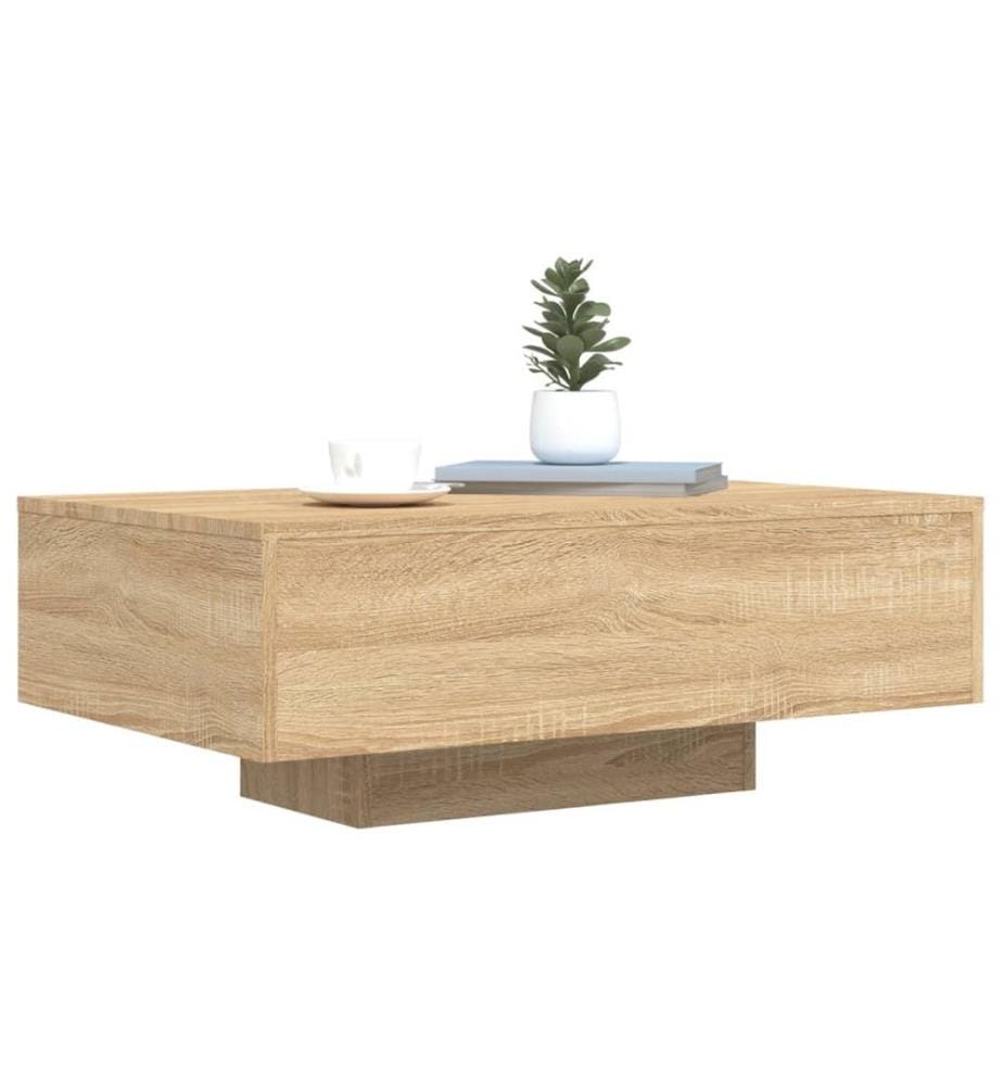 Couchtisch mit LED-Leuchten Sonoma-Eiche 85x55x31 cm