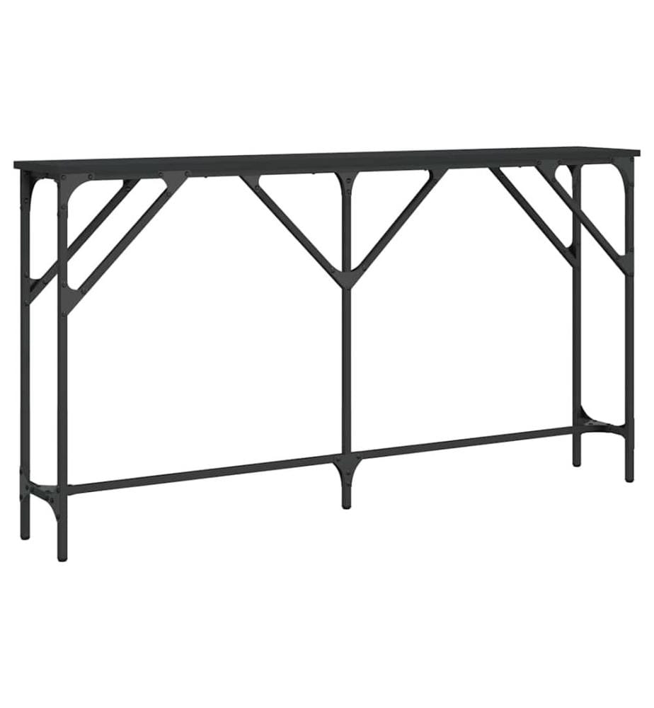 Table console noir 140x23x75 cm bois d'ingénierie