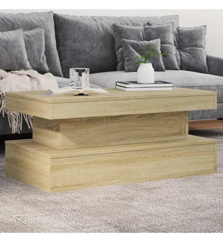 Couchtisch mit LED-Leuchten Sonoma-Eiche 90x50x40 cm