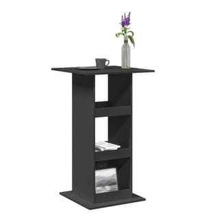 Table de bar avec rangement noir 60x60x102 cm bois d'ingénierie