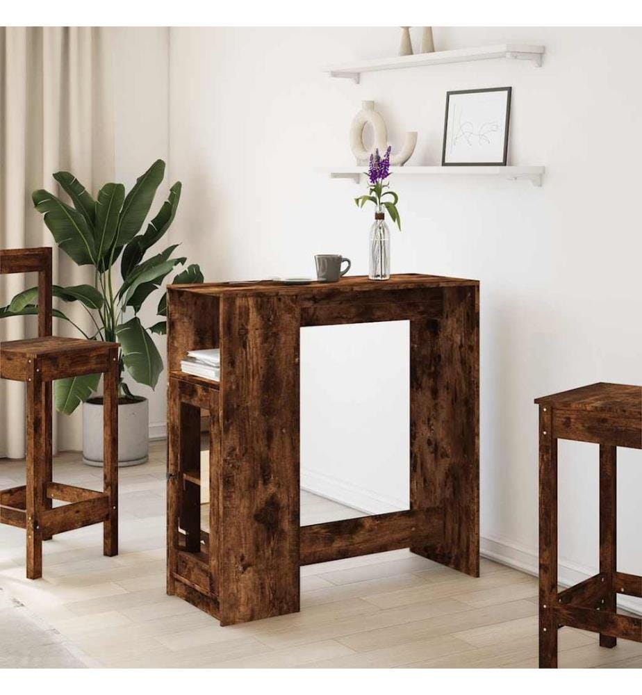 Bartisch mit Regal Räuchereiche 101x40x103,5 cm Holzwerkstoff