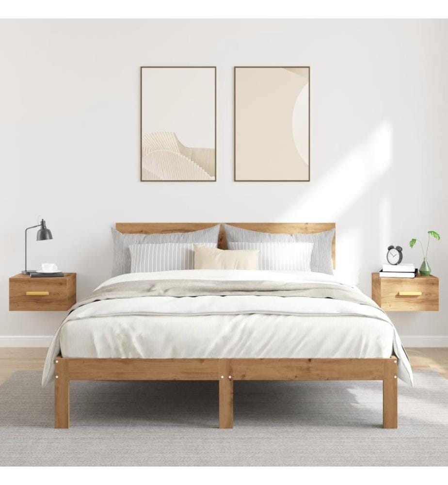 Wand-Nachttische 2 Stk. Artisan-Eiche 35x35x20 cm