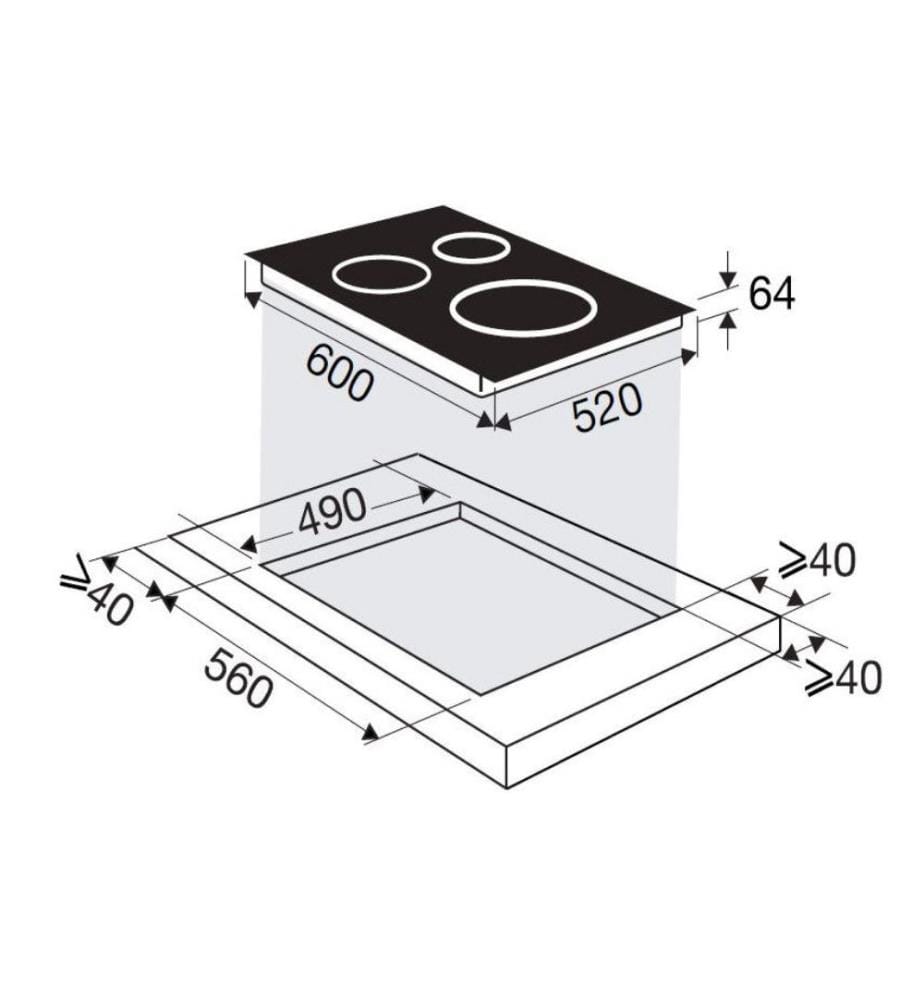 Table de cuisson SAUTER - Modèle : SPI9544B