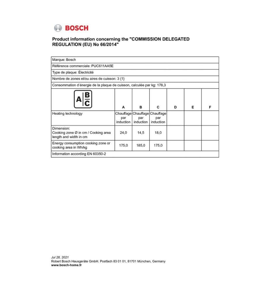 BOSCH Induktionskochfeld - Modell: PUC611AA5E